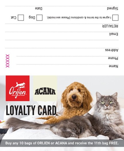 Loyalty Card - Orijen & Acana (pack of 20)